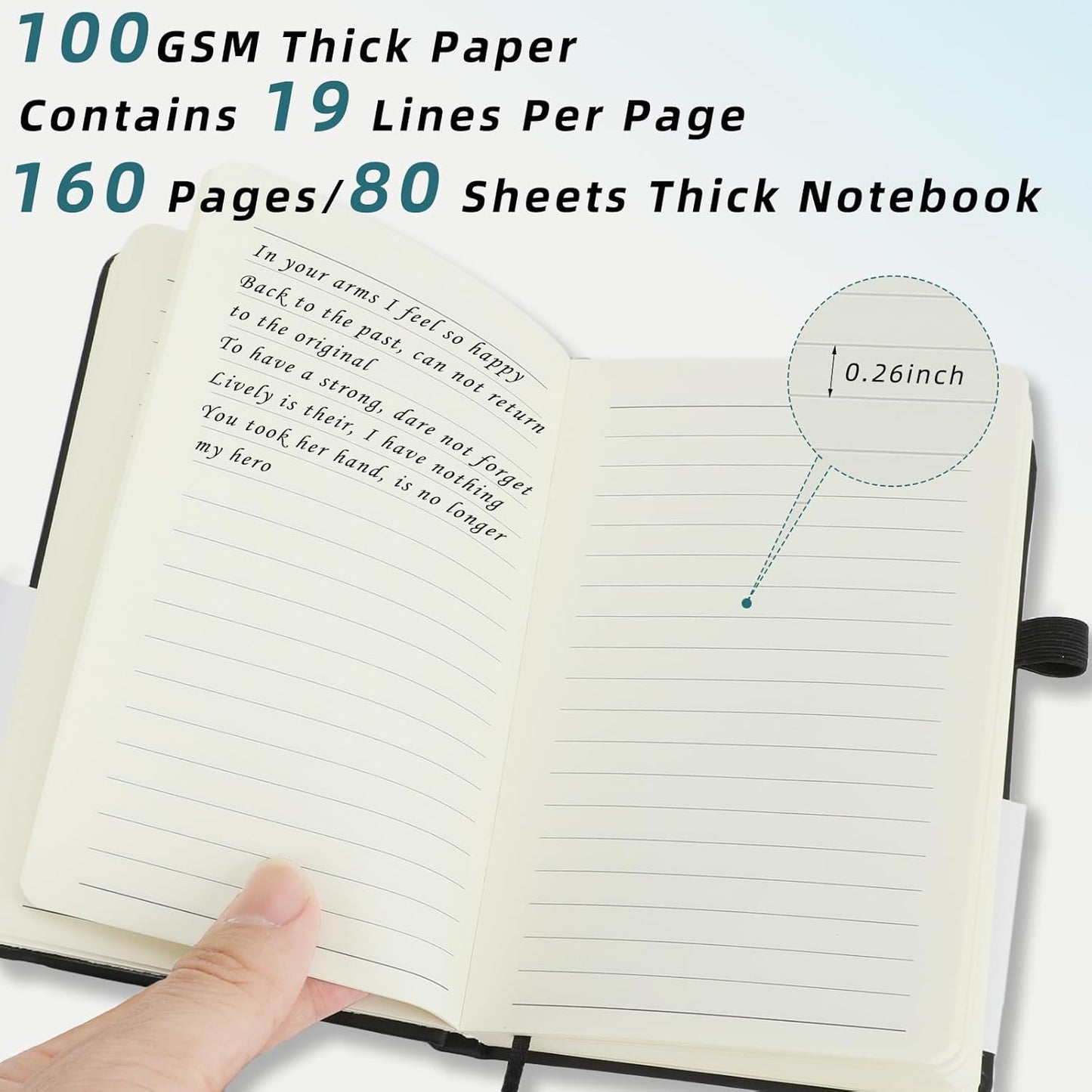 Coopay 6 Pack A6 Pocket Small Notebook with 6 Pens Bulk Classic Hardcover Leather Journal Set with Pen Holder for Men Women Writing, Office, Home, School, Business, 100GSM, 3.5” x 5.5”, Multicolor