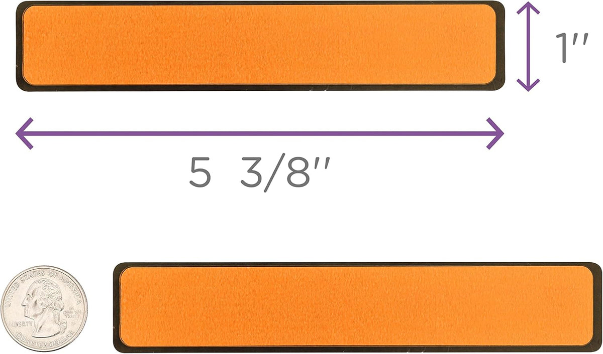 Carstens Adhesive Sticker Labels, 5 3/8” x 1”, Binder Labels for 1” Ring Binder Spines, Orange, Roll of 200