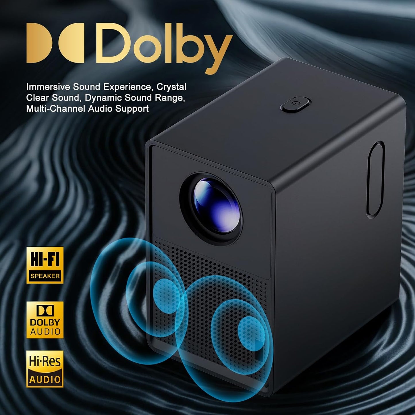 Official Licensed Google TV Smart Projector - 4K UHD Home Theater Projector with WiFi and Bluetooth : Built-in Trending Streaming Apps, Cinematic Dolby Audio, 80% Zoom, 300" Portable Outdoor Projector