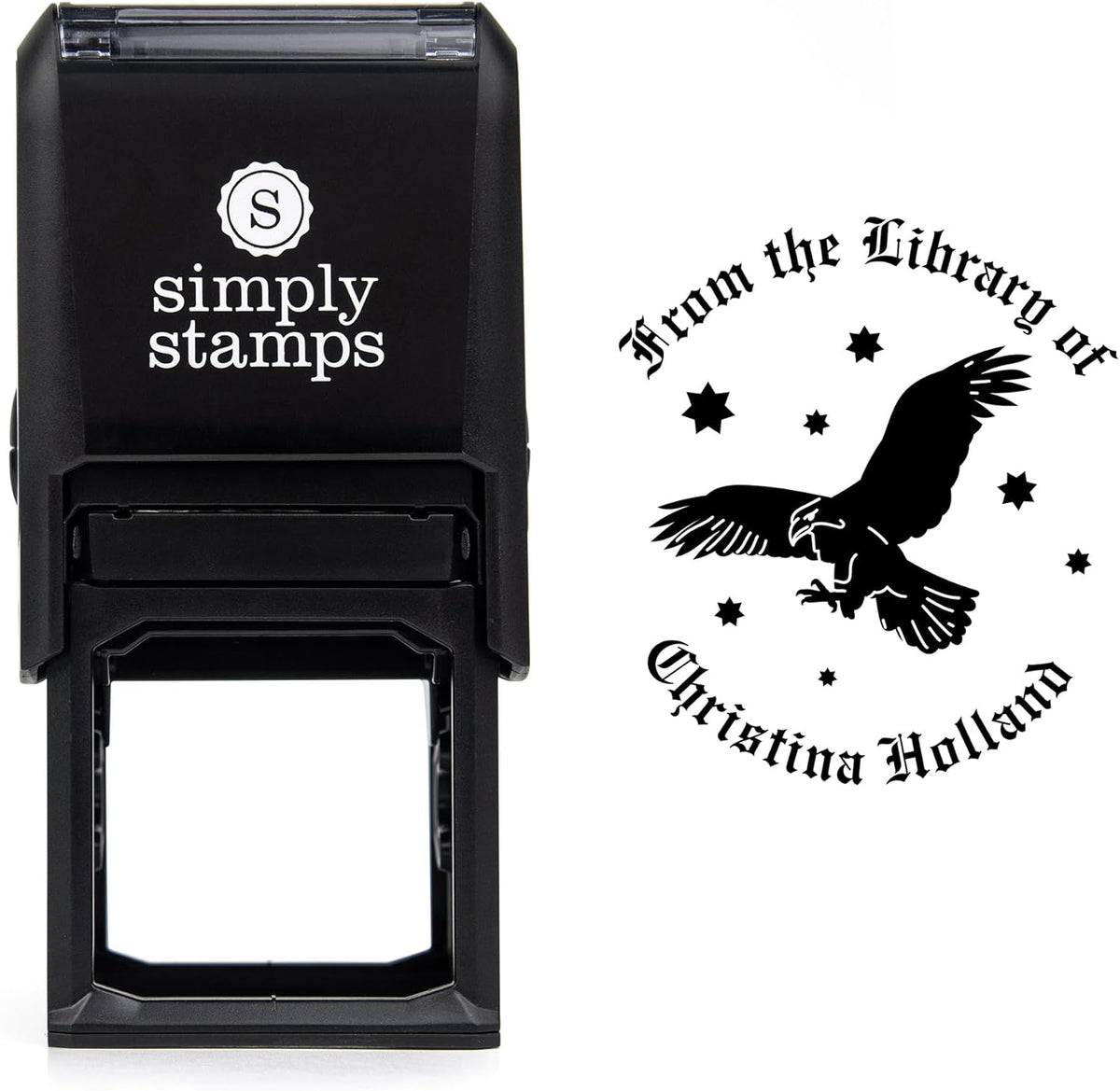 from The Library of Embossers & Stamps for Fantasy Book Readers | Custom Embosser | Custom Stamp | Ex Libris | Elevate Your Fantasy Collection of Stories and Novels (Design 10, Self-Inking Stamp)