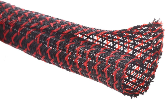 Alex Tech 10ft - 3/4 inch Cord Protector Wire Loom Tubing Cable Sleeve Split Sleeving For USB Cable Power Cord Audio Video Cable – Protect Cat From Chewing Cords - Blackred