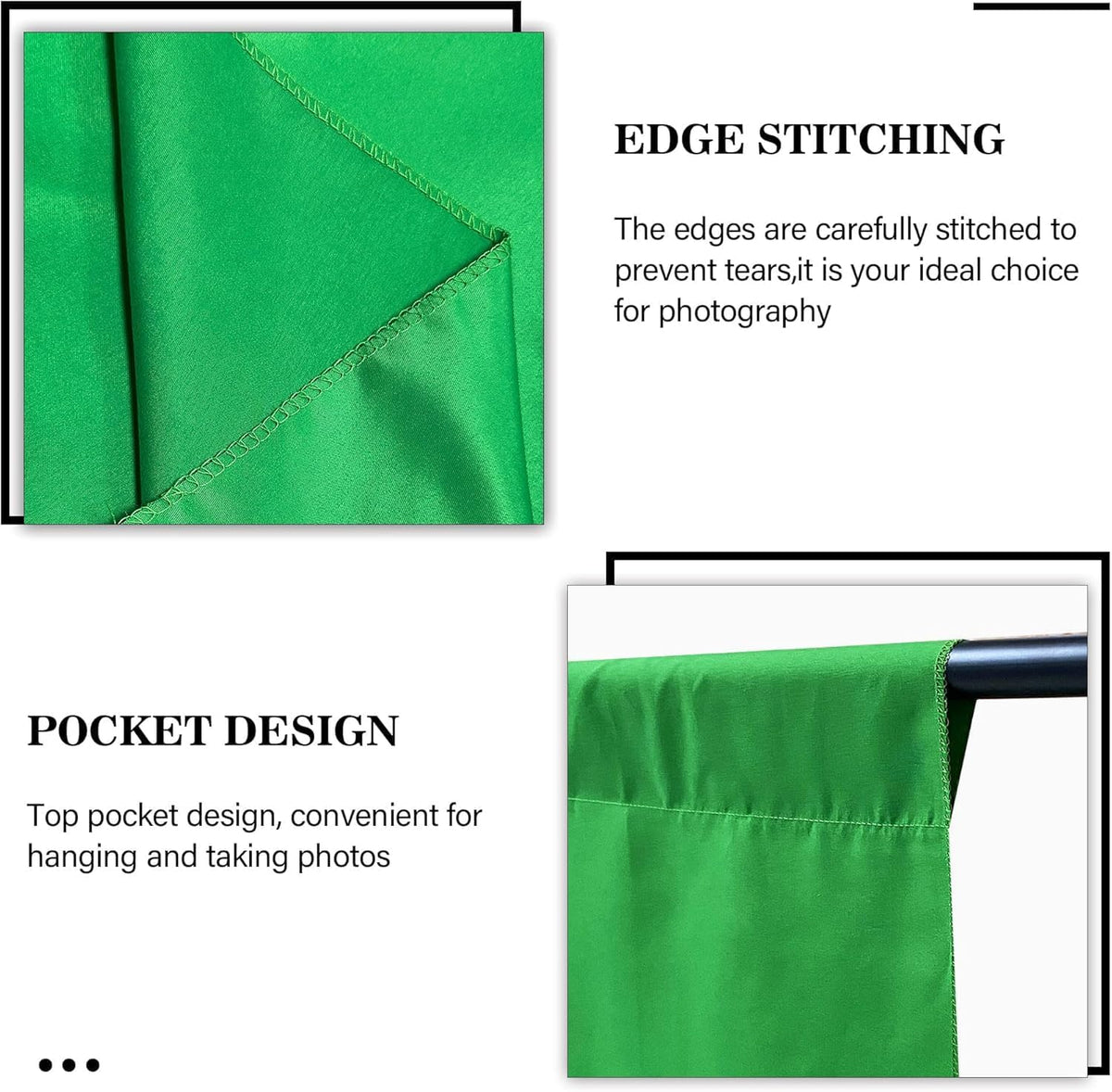 8.5 x20 FT Green Screen Backdrop - Polyester Fabric for Video Streaming, Portrait Photoshoot, Wall Mounted, Parties and Small Events