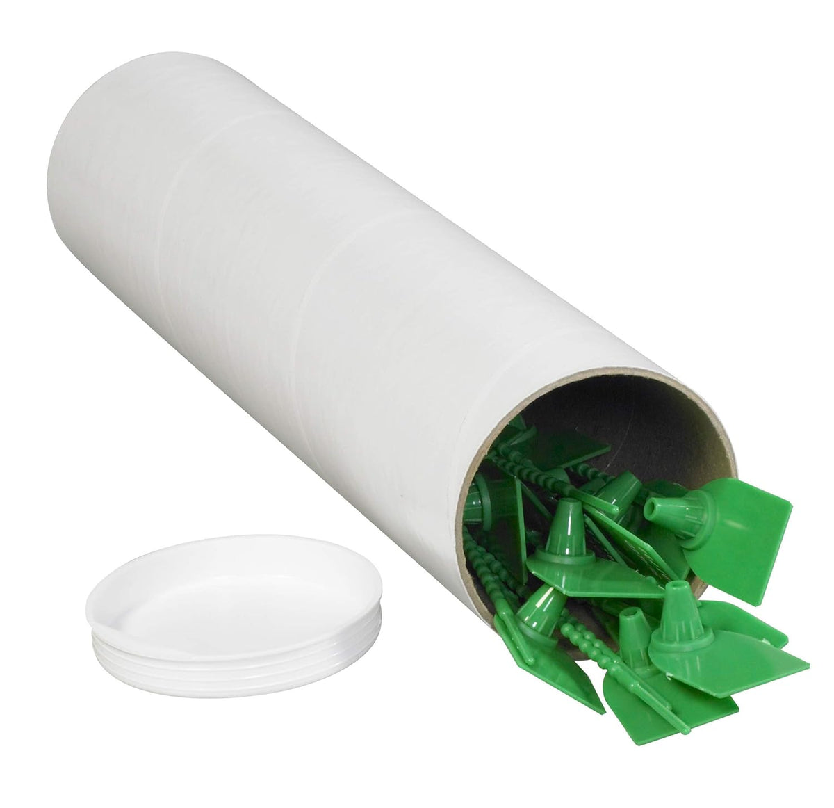 BOX USA BP3012W Mailing Tubes with Caps, 3" x 12", White (Pack of 24)