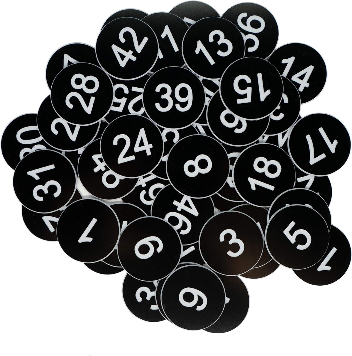 StayMax Plastic Number Tags Engraved Numbered Tags Without Hole (1-100, Black)