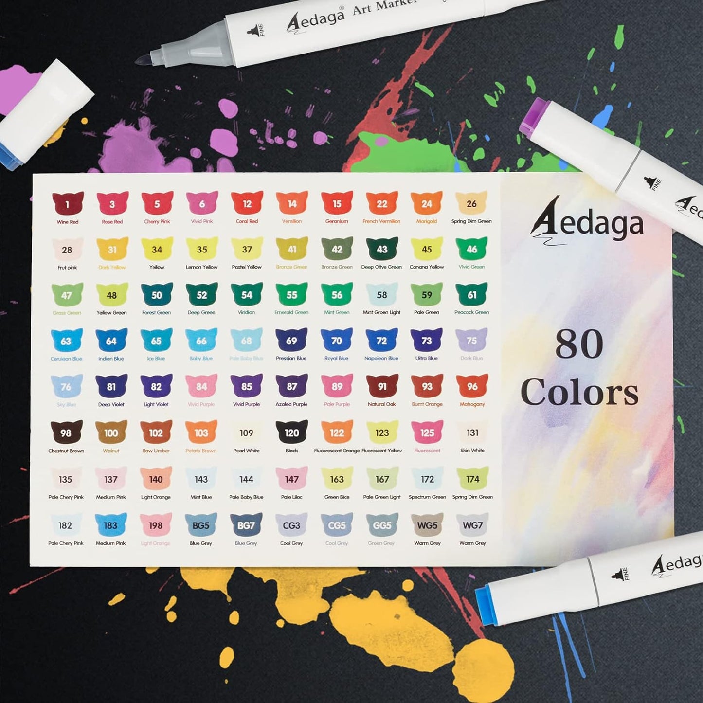 YHC 80 Colors Alcohol Markers for Artists, Free APP for Coloring, Dual Tips Alcohol-Based Markers for Drawing,Painting and Sketching, Great Gift Idea for Kids and Adults