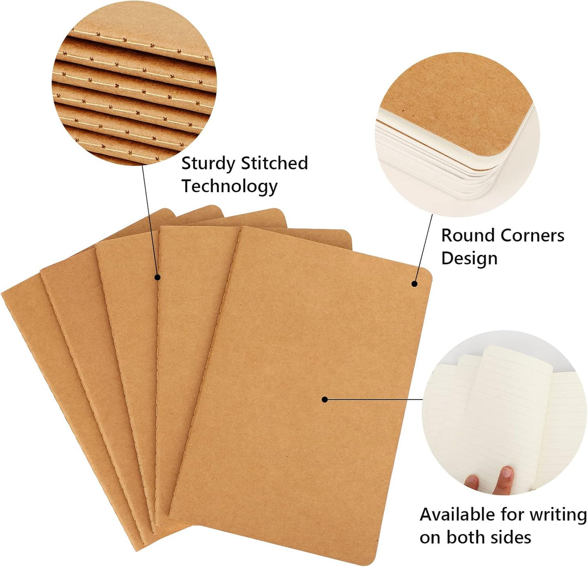EUSOAR Lined Notebook, 36pcs A5 5.5" x 8.3" 60 Pages Soft Cover Travel Journal Set, Travel Notebook Journal, Drawing Notebook Notepad Sketchbook, Office Subject Diary Writing Notebooks