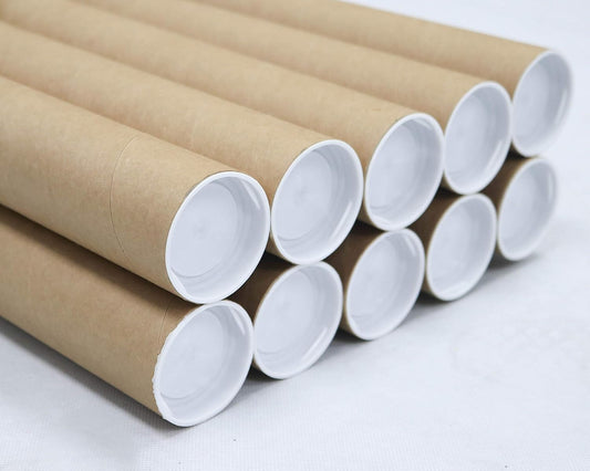 MagicWater Supply Mailing Tube - 2 in x 12 in - Kraft - 10 Pack - for Shipping and Storage of Posters, Arts, Crafts, and Documents