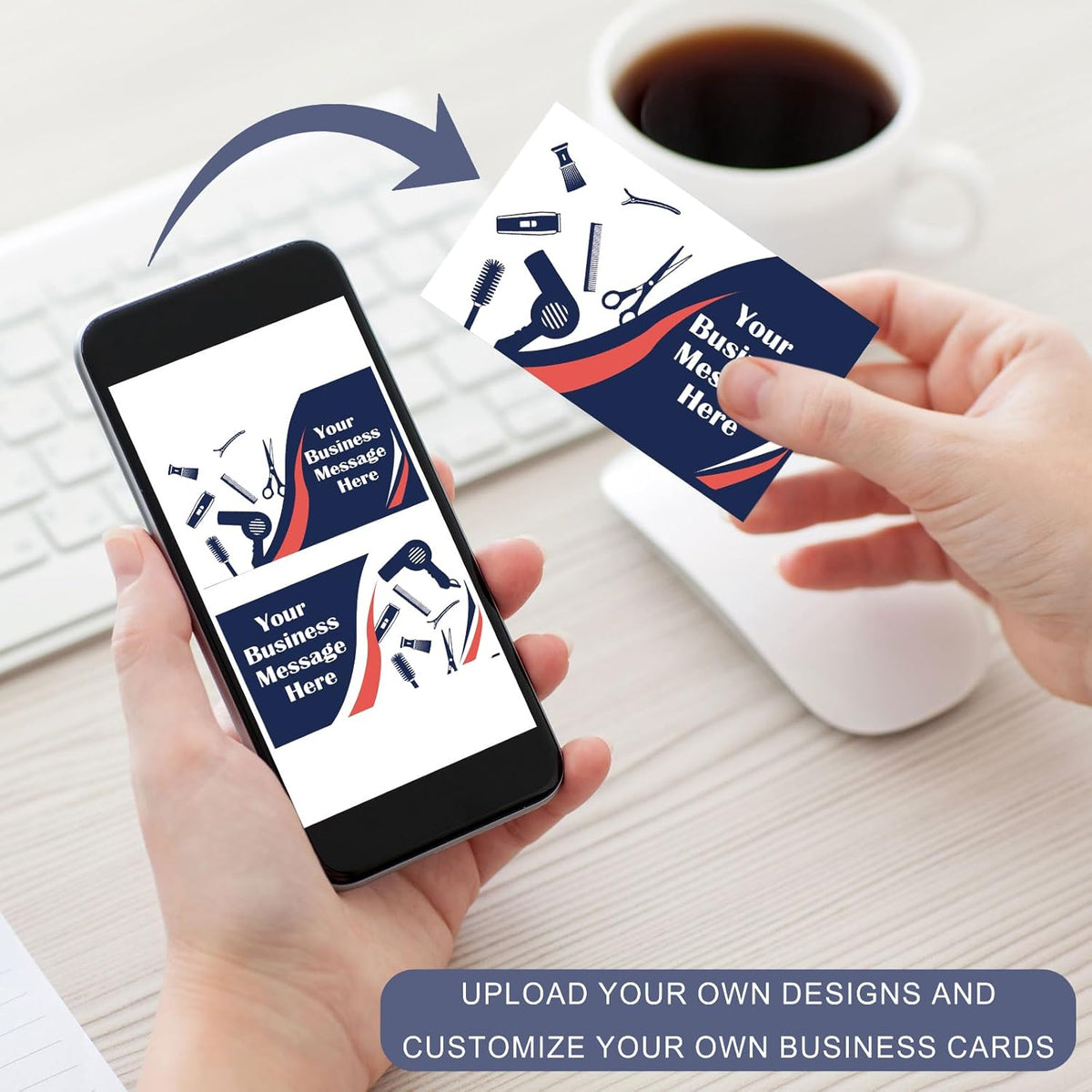 Custom Business Cards Customizable with Logo Text,Personalized Business Cards Photo Printable Pet Store Cards 1000 500 200 100 Double Sided Customize Cards for Small Business Waterproof