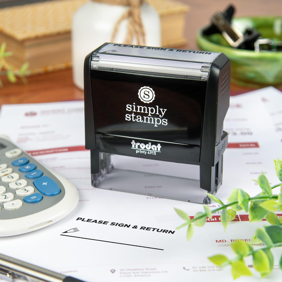 Please Sign & Return Office Stamp | 4 Different Sizes | 20 Designs | Multiple Color Options | Perfect for Quick Validation of Office Documents (Please Sign & Return, Xtra Wide)