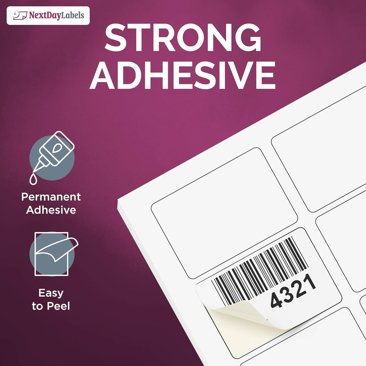 NextDayLabels – 3-3/8" x 2-1/3" Rectangular Sticker Labels for Printer - White Laser/Inkjet Printer Labels Return Address Labels Shipping Label Stickers (1000 Sheets, 8 Per Sheet, 8000 Labels)