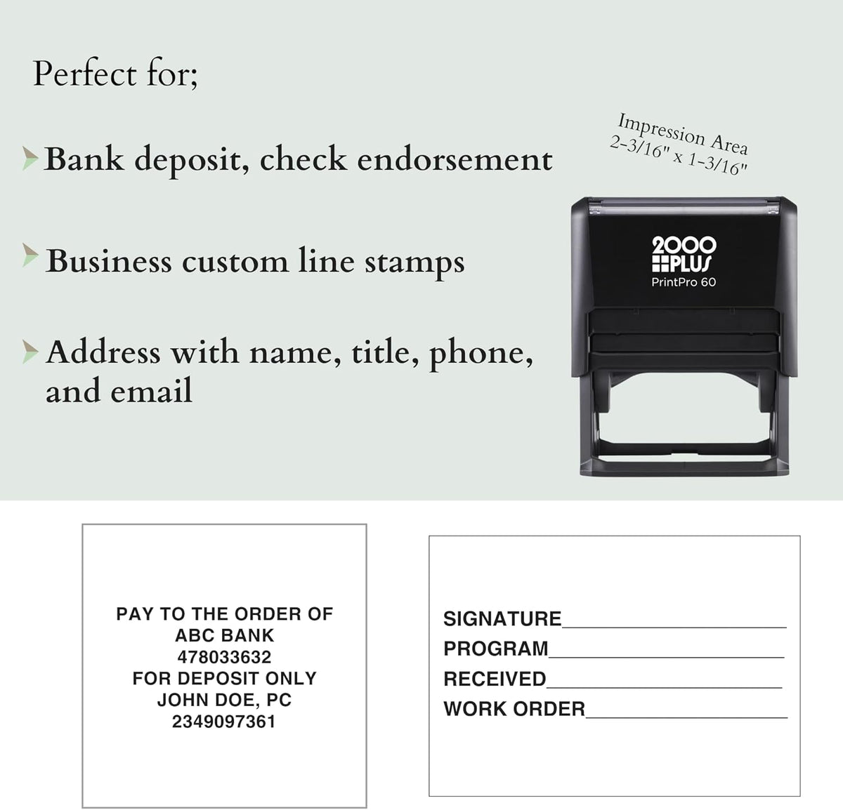 Custom Self-Inking Stamp - Up to 6 Lines - 5 Color Choices