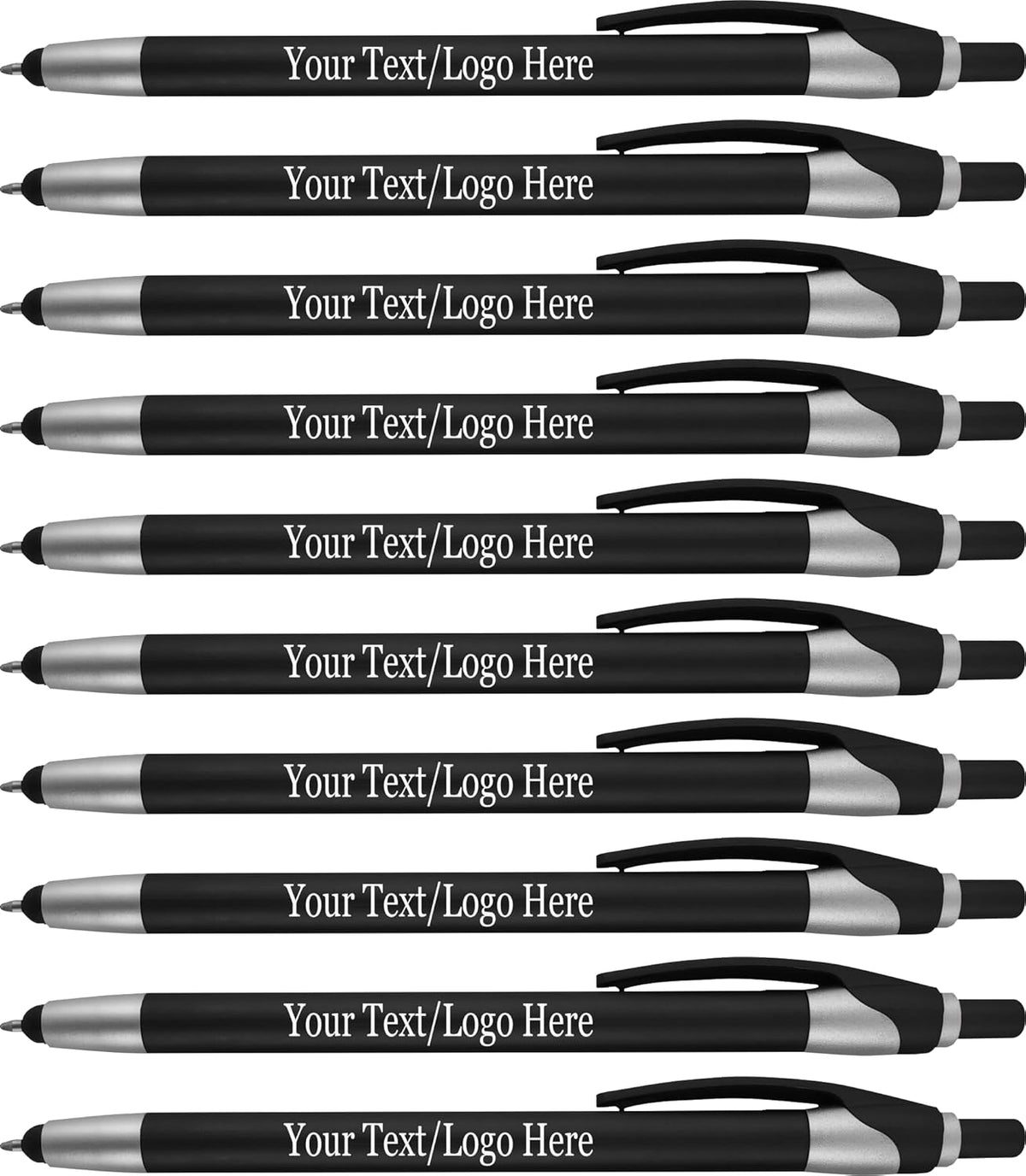 Personalized With your Custom Logo or Text Pens-Pack of 450- for Marketing, Parties, and Events, 2 in 1 Capacitive Stylus & Ballpoint Pen Compatible With Touchscreen Devices, Blue Ink, Black Pens