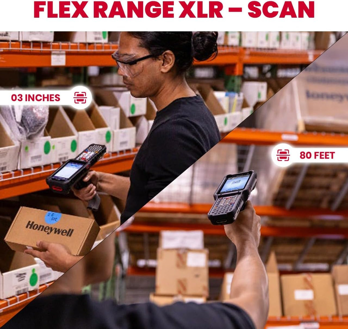 Honeywell CK62 Android Barcode Scanner, PDA Rugged Handheld Mobile Computer with FlexRange™ 1D/2D, Android 14–18 on Mobility Edge™, Wi-Fi 6E & Optional 5G, Inventory Scanner for Warehouse & Logistics