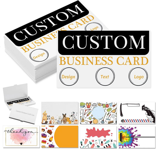 Custom Business Cards with Logo Personalized Double Side Printable Customize Business Cards 1000 500 200 100 for Small Business Women Men