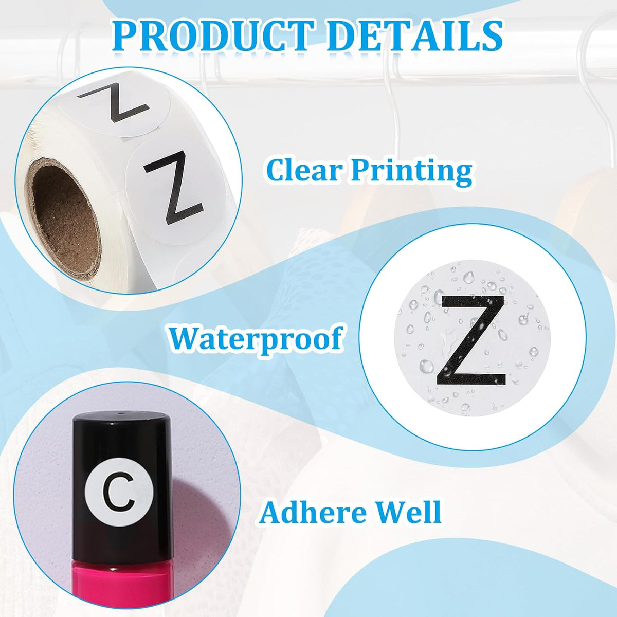PATIKIL 1" Letter Z Stickers, 4 Rolls Self-Adhesive Alphabet Round Circle Dots Labels for Organization Storage Inventory Boxes Scrapbook Craft 2000 Pcs Total