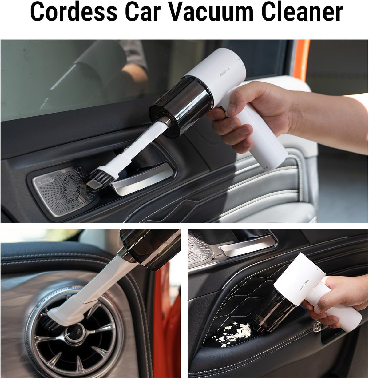 REIKIYA Portable Air Duster 150000RPM Super Power, 18000Pa Cordless Vacuum Cleaner Rechargeable Handheld Pump with LED Light, Adjustable Dust Blower for Computer Keyboard Car House Outdoor