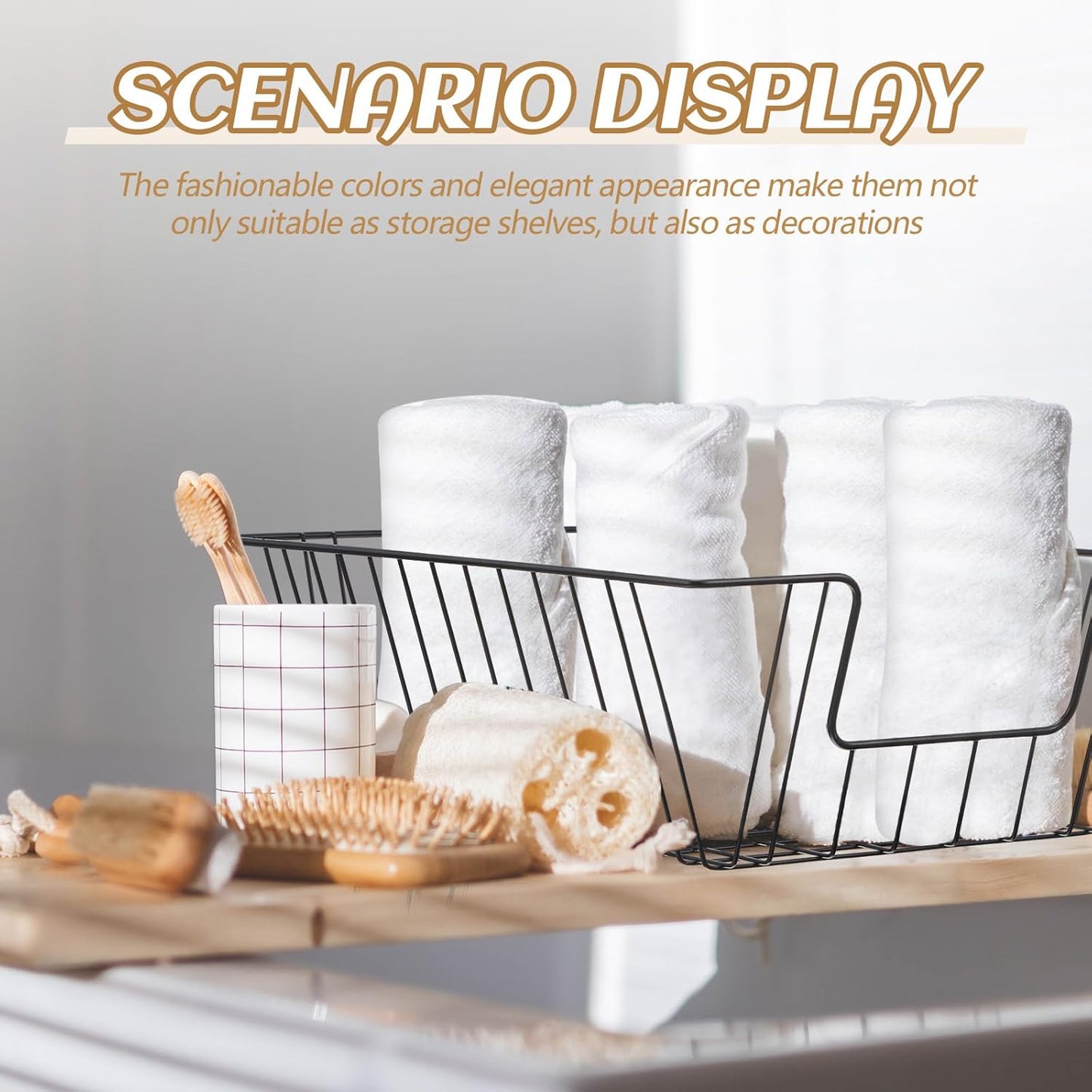 Yeaqee 6 Pcs Letter Tray Wire Paper Trays Stackable File Desk Organizer Metal File Paper Holder Basket for Desk Desktop Letter Storage for Office Home Classroom School(17'' x 12'' x 5 '',Black)