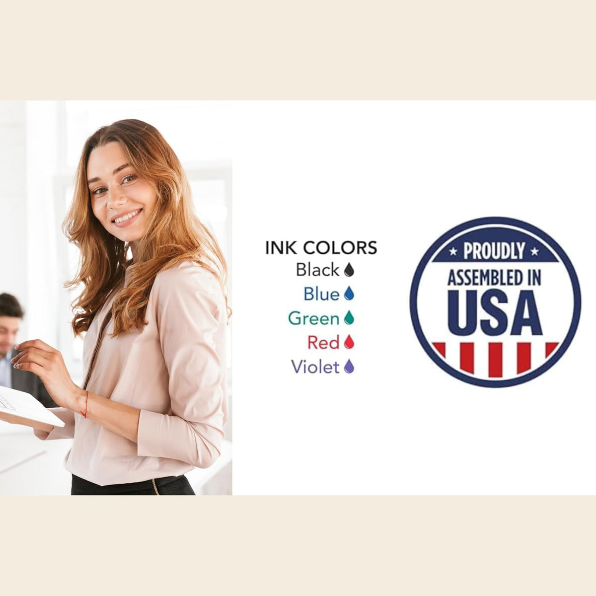 Custom Self-Inking Stamp - Up to 6 Lines - 5 Color Choices