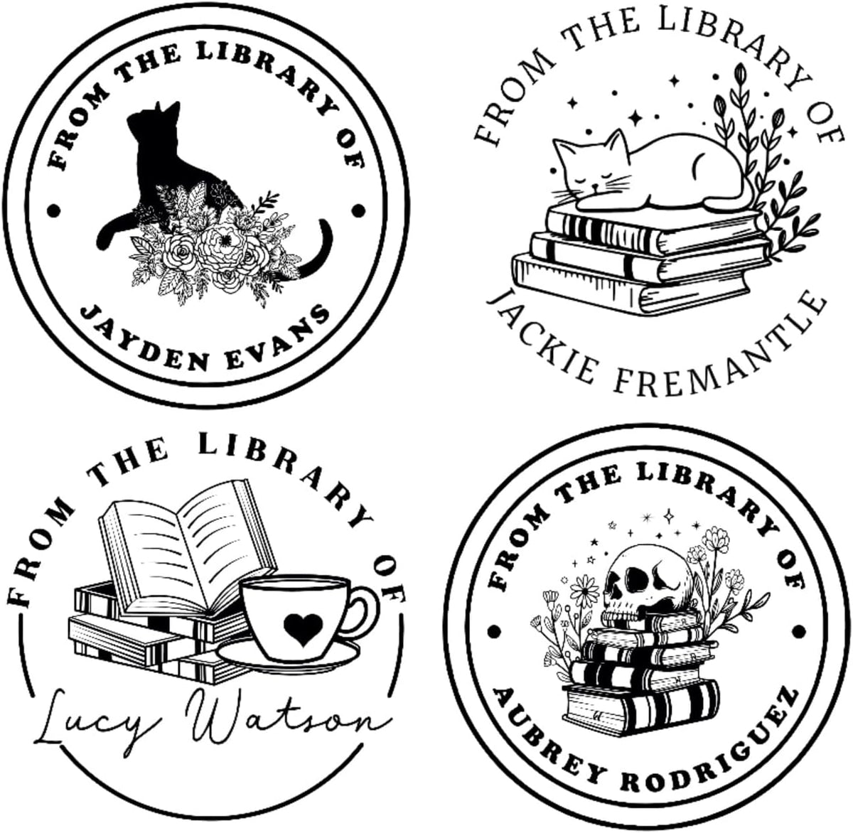 Book Embosser Personalized Teacher Stamp | Custom Ex Libris This Belongs to from The Library of | Classroom Kids School Label Reading Gift Tool | Wood Handle Self-Inking 1.6"