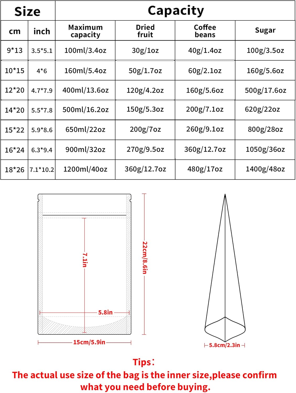 FireKylin 100 Pack Smell Proof Bags 5.9" x 8.6", Resealable Bags with Matte Window, Foil Pouch Stand Up Sealable Bags for Packaging(Gold)