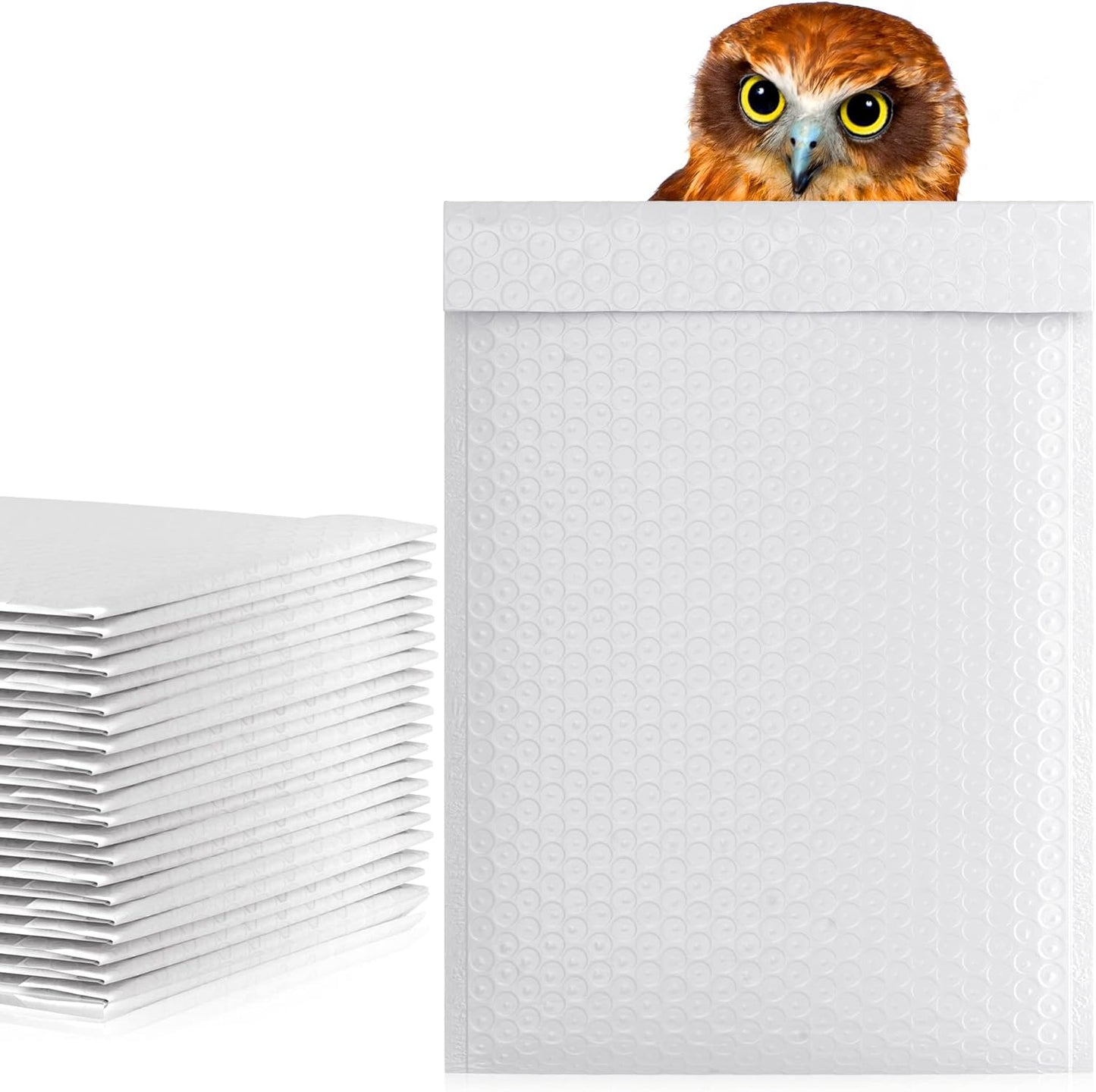 White Poly Bubble Mailers Self Seal, 6 x 9 Inch. Pack of 10 Bubble Packaging Envelopes for Shipping. Durable Padded Envelopes Waterproof. Self Seal Padded Mailers. Shipping Packages