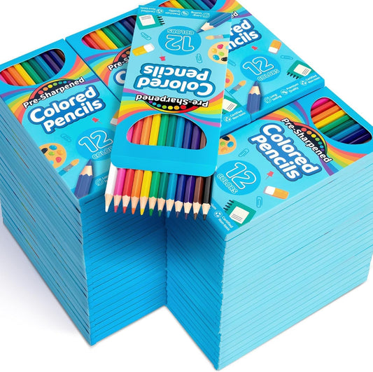 Jumlys 864 Count Colored Pencils Bulk, 72 Packs Pre-sharpened Coloring Pencils for Kids in 12 Colors, Bulk School Supplies for Teachers, Ideal Back to School Supplies & Classroom Prizes