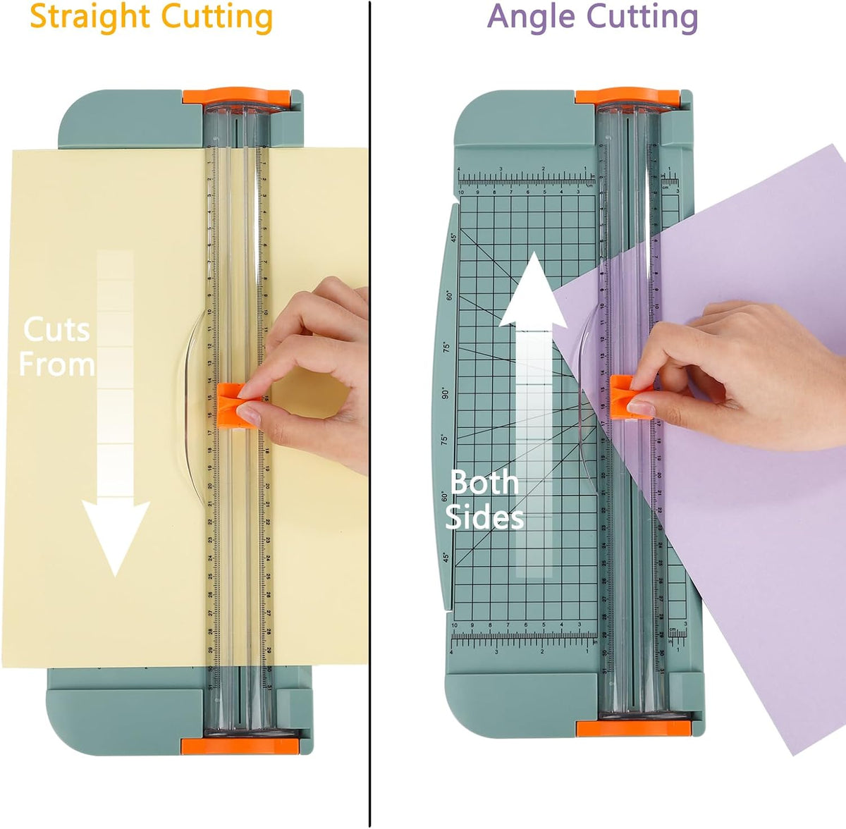 A4 Paper Cutter -12 Inch Paper Trimmer with 2pcs Replacement Blades with Safeguard Side Rulerfor Cut Gift Card,Coupon,Label, Cardstock,Photo