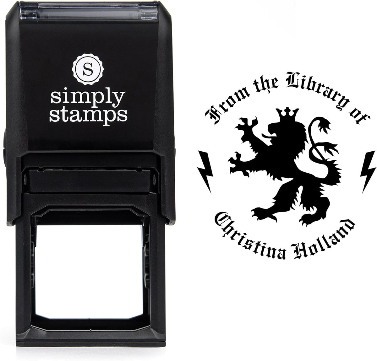 from The Library of Embossers & Stamps for Fantasy Book Readers | Custom Embosser | Custom Stamp | Ex Libris | Elevate Your Fantasy Collection of Stories and Novels (Design 9, Self-Inking Stamp)