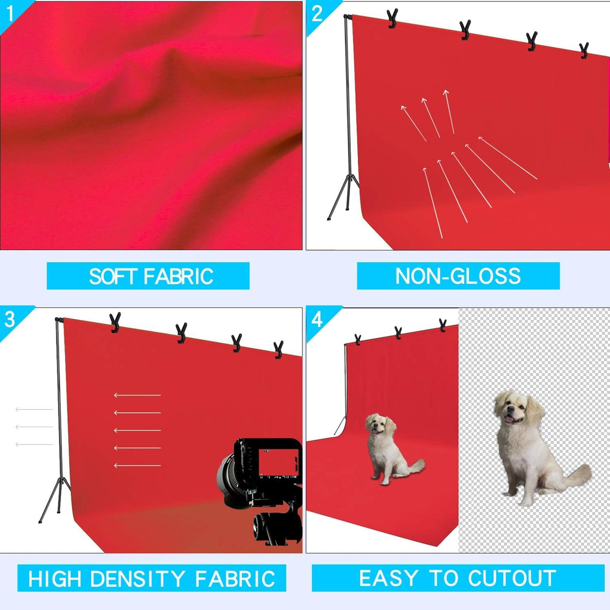 ISSUNTEX 9X15 ft Background Polester Backdrop, Photo Studio, Collapsible High Density Screen for Video Photography and Television-Red
