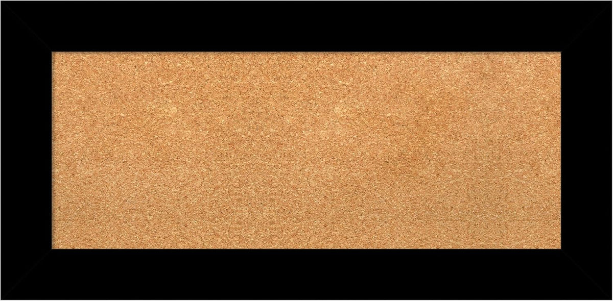 Amanti Art Natural Cork Board for Wall, 17x35 Vision Board with Black Wood Frame, Medium Corkboard Office Decor for Home Organization, Casual Corkboard Pinboard to Display Items for Home Organization
