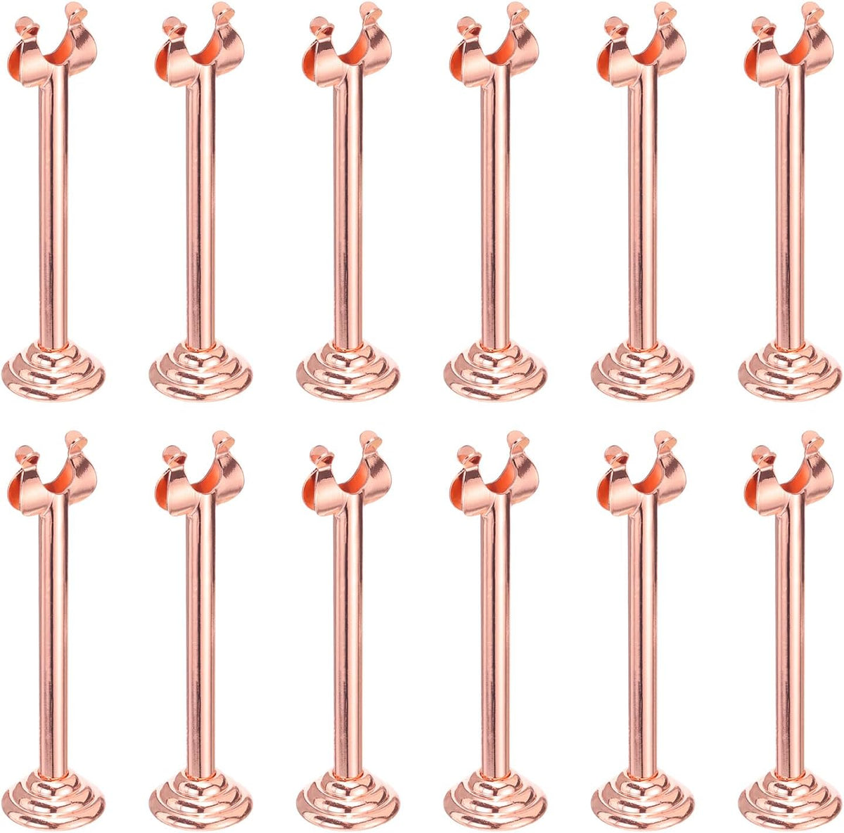 MECCANIXITY 12Pcs Table Number Holder 3.9 Inch Place Card Holder Picture Holders Rose Gold Table Sign Holders for Wedding Anniversary Birthday Party