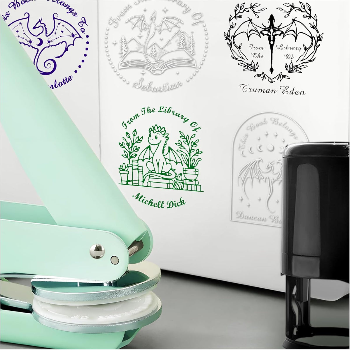 from The Library of Embossers & Stamps Custom Color Self-Inking Stamp with Your Name or Design Great for Personalizing Books, Text Books and Journals (19)