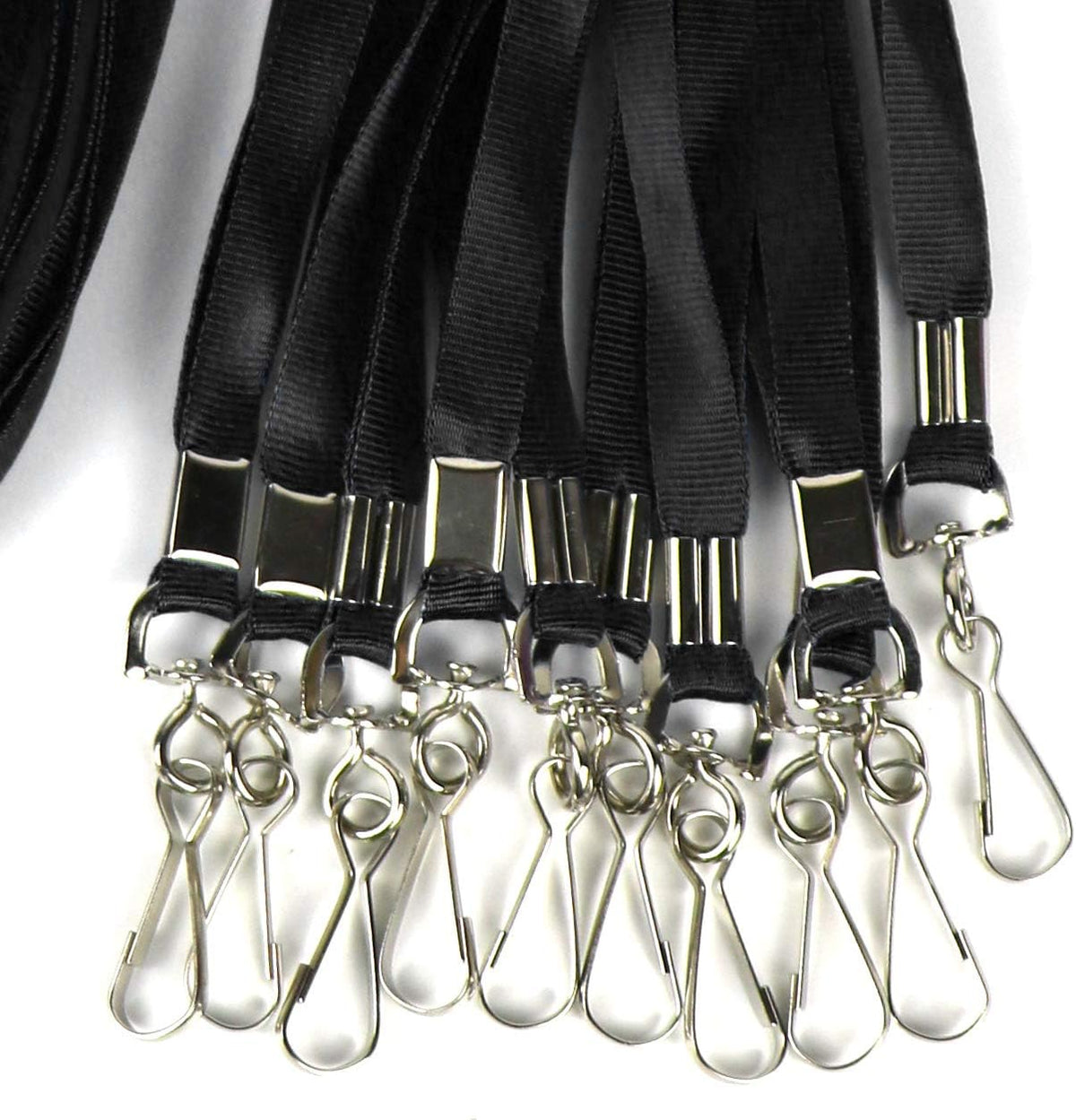 Bulk Lanyards Premium Cruise Lanyard Nylon Badge Lanyards for Id Holder Perfect for Office, Kids, Teachers (Black, 100Pack)