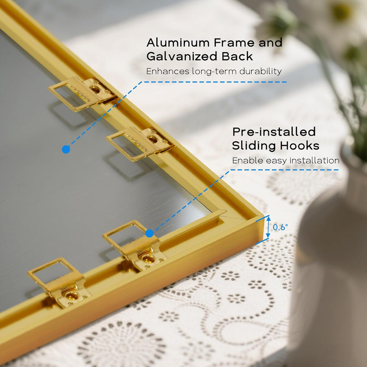 White Board Cork Board Combo, 36'' x 24'', Magnetic Dry Erase Board and Pin Board for Wall, Gold Aluminum Frame Bulletin Board for Home Office School with Accessories