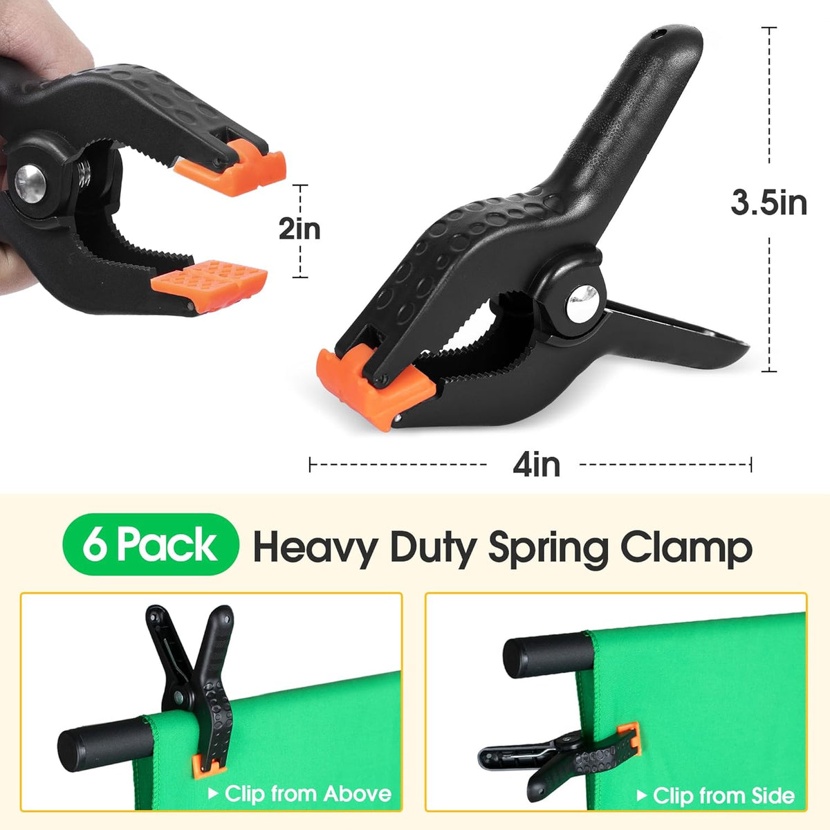 Green Screen Backdrop with Stand, 6.5x5ft Portable Greenscreen Background with Stand, T-Shape Green Screen Stand kit with 6 Spring Clamps, Sandbag, Carry Bag for Zoom, Video, Streaming and Photoshoot