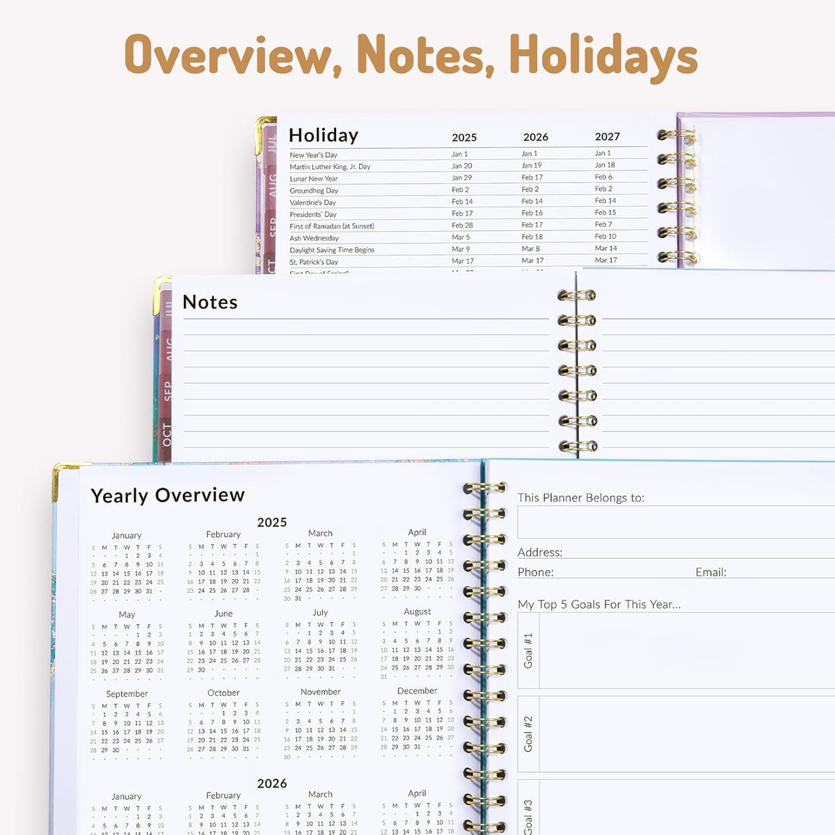 Forvencer Planner 2025-2026 for Women, Academic Year Monthly and Weekly Calendar Planner, July 2025 - Jun 2026, Hardcover Student Teacher Planners Agenda Book with Tabs, 8.5" x 11", Stripes