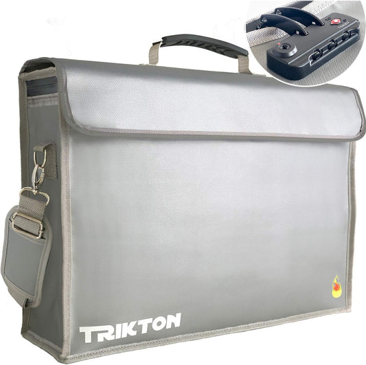 Fireproof and Waterproof Document Bag XXL 17.5x13x5 with TSA Lock, Fits A3 and Oversized Legal Files, High-Viz Design, Lock Box for Travel and Documents, Developed by USA Engineers and Firefighters