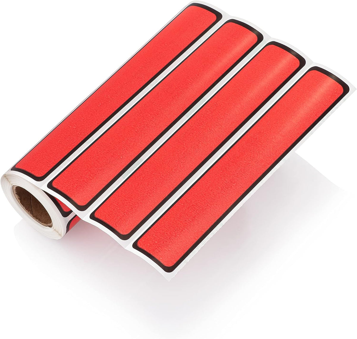 Carstens Adhesive Sticker Labels, 5 3/8” x 1”, Binder Labels for 1” Ring Binder Spines, Red, Roll of 200