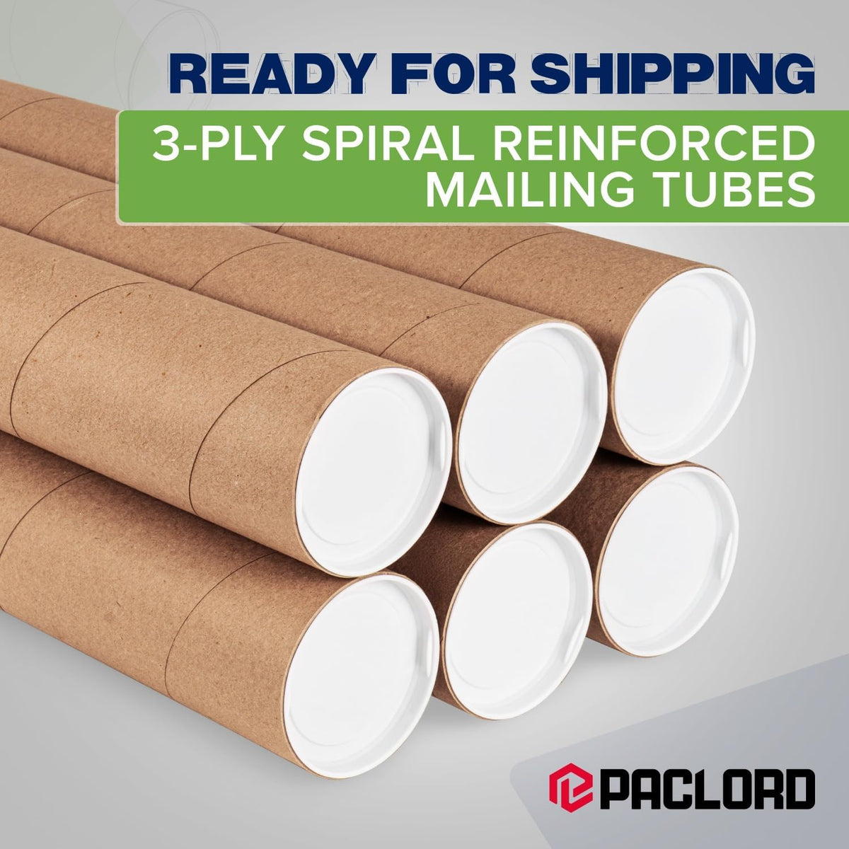 3" x 48" Reinforced Kraft Paper Mailing Tube, Pack of 1 Tube with 2 Caps – Secure USPS Approved Poster Tube – Cardboard Tube for Shipping and Storing of Posters, Prints, Artwork, or Documents