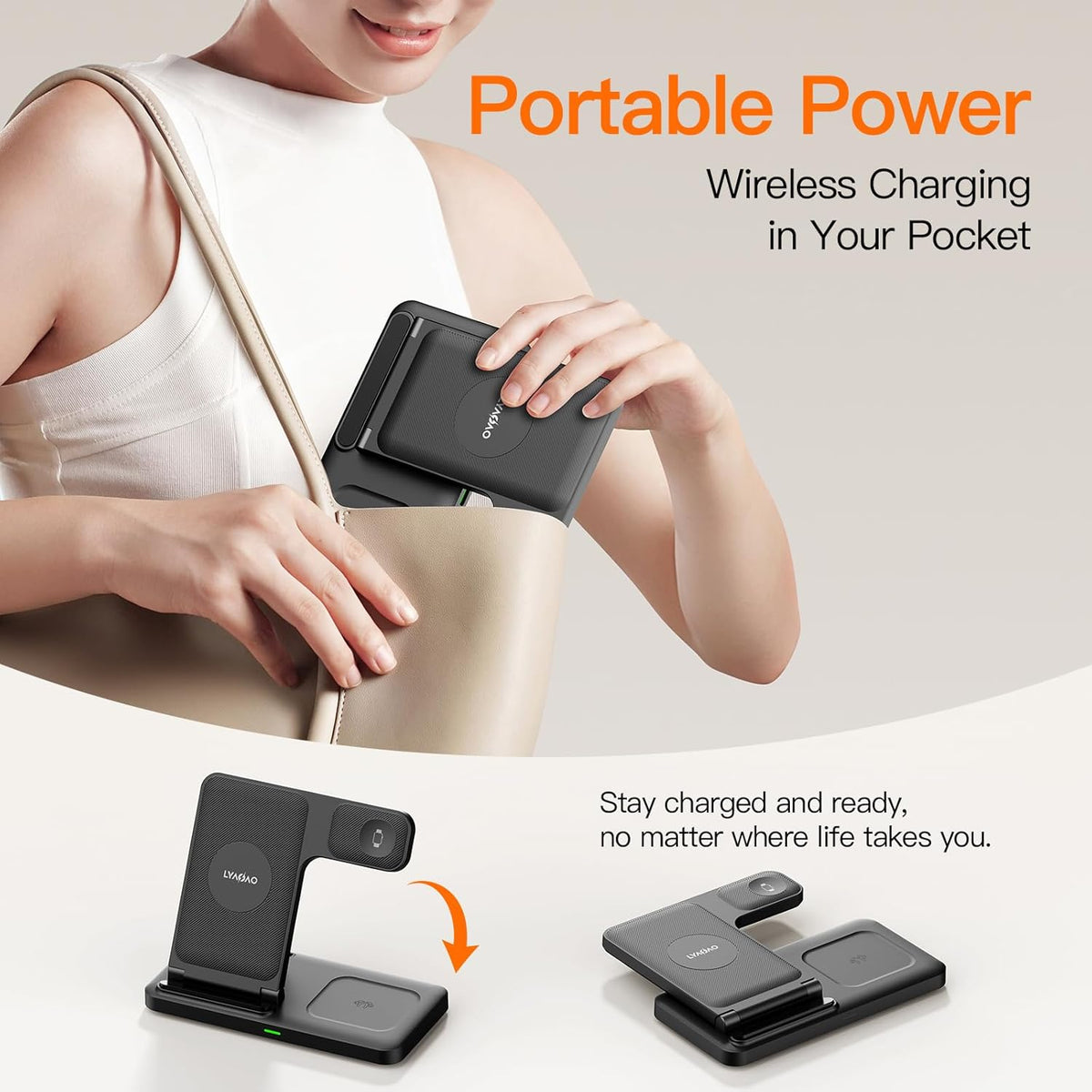 2025 3 in 1 Wireless Charger for iphone17 16 15 14 13 12 11 XR 8, Apple Charging Station for Apple Watch 10/9/Ultra/8/7/SE/6/5/4 & AirPods Series, Wireless Charging Station for Multiple Devices Apple