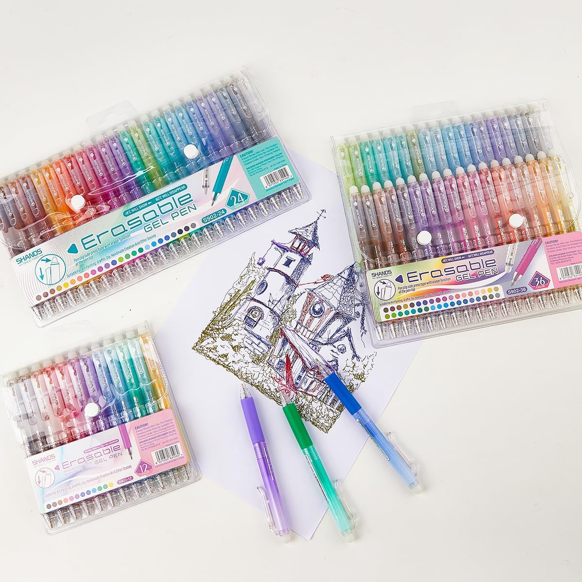 Retractable Erasable Gel Pens Clicker,Fine Point 0.7mm Smooth Writing Pens,Cute Pens For Writing Journaling Taking Notes School Office Home. (12 Colors)