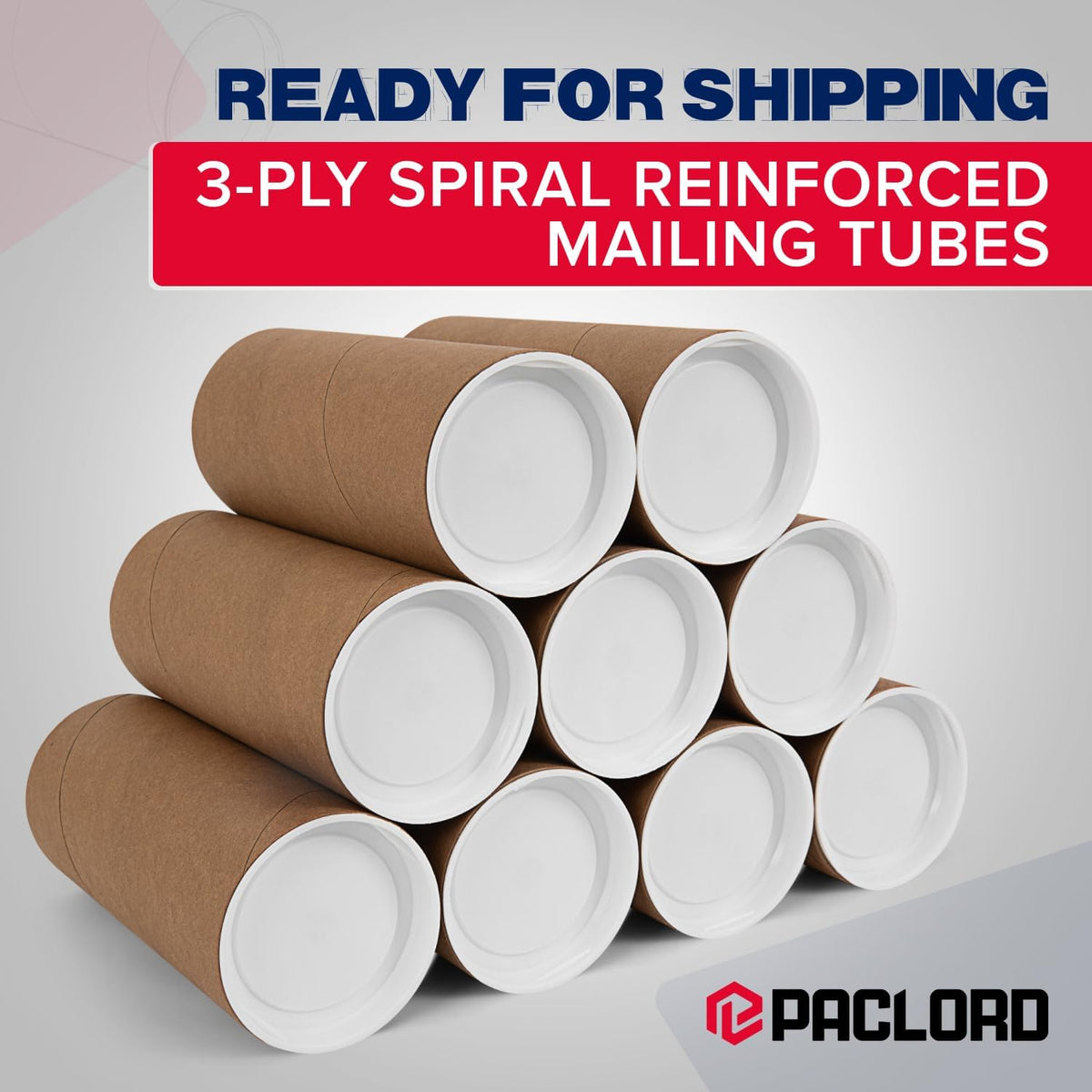 2" x 6" Heavy-Duty Reinforced Cardboard Mailing Tube, Pack of 6 Tubes with 12 Caps – Secure USPS Approved – Great for Shipping and Storing of Prints, Artwork, Posters or Documents