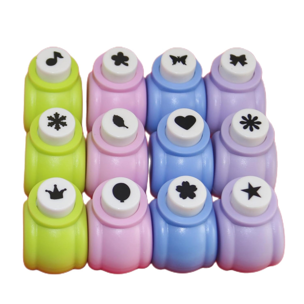Punch Craft Set, 12 Pack Multicolored Shapes Hole Punch Great for Crafting & Fun Projects