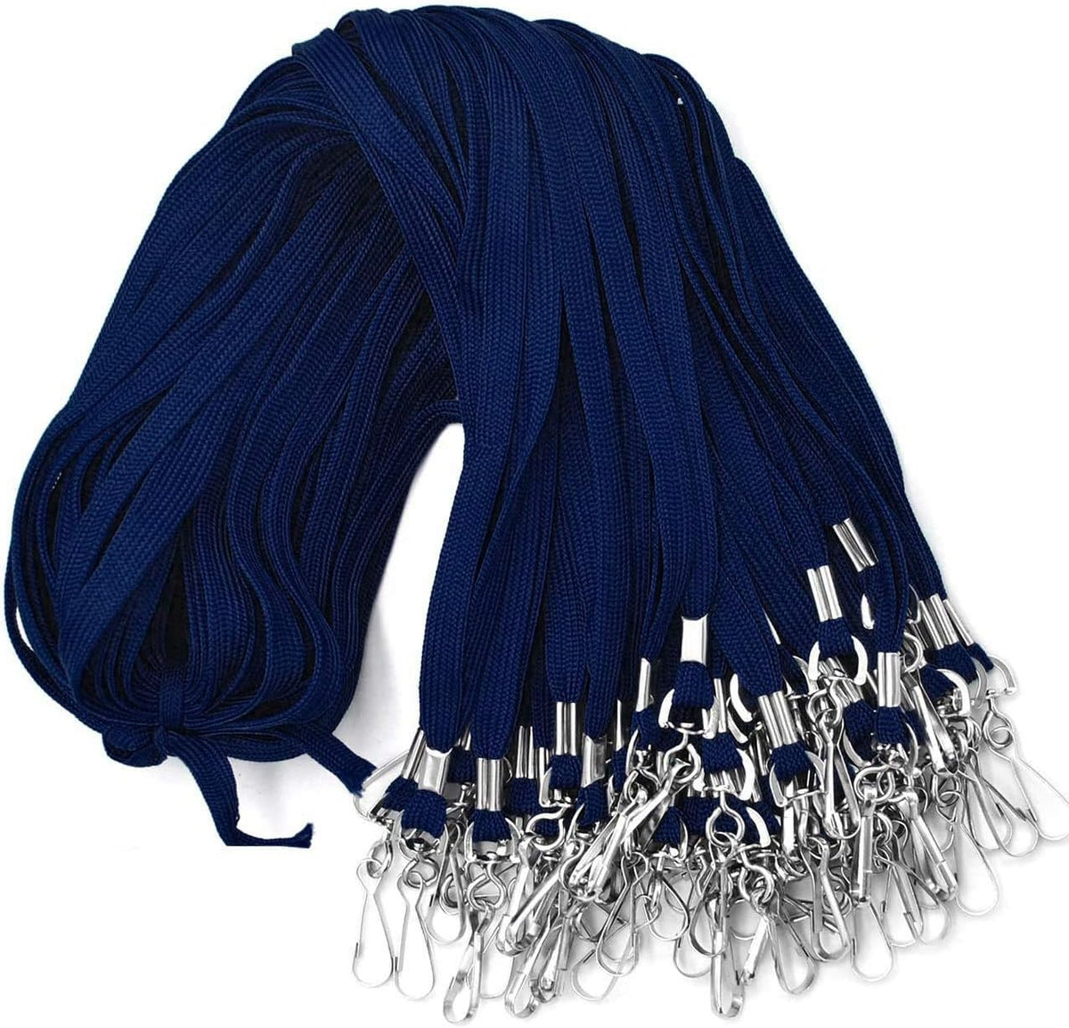 Beebel Navy-Blue Lanyards 50PCS Lanyard with Swivel Hook clips for ID Name Badge Holder (Navy-Blue)