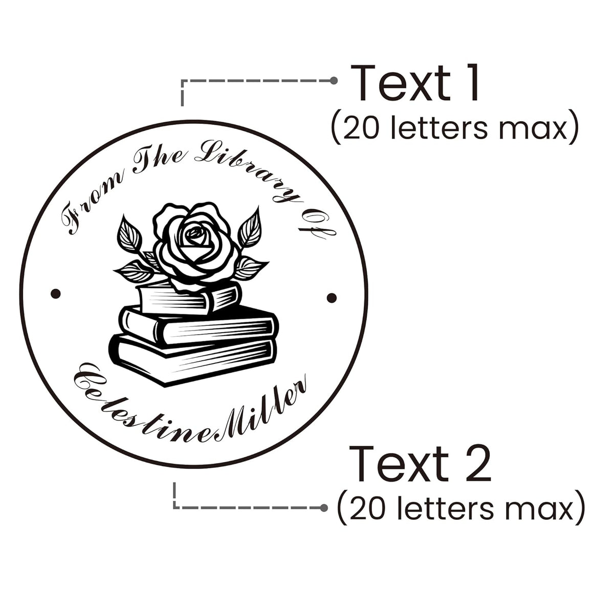 Book Embosser Custom Embosser Stamp with Your Name or Design Personalized Library Embosser Stamp Customized Books Business Cards Paper Documents Notebooks etc. (10)