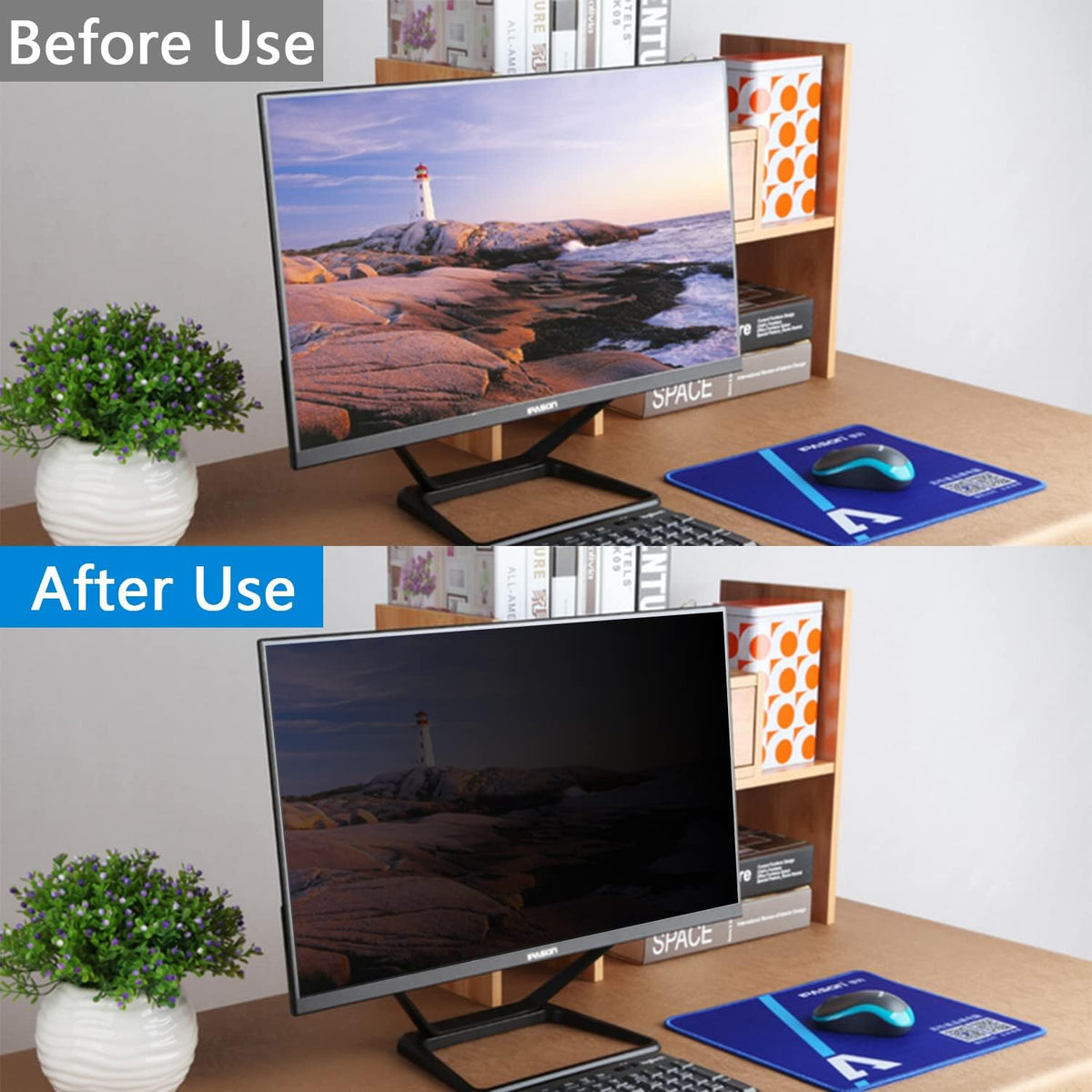 Computer Privacy Screen 22 inch, Removable 16:10 Aspect Ratio Widescreen Laptop Monitor,Eye Protection Anti Glare Blue Light Slide Mount Tabs Cover Screen Protector for Privacy Screen Filter 22 inch