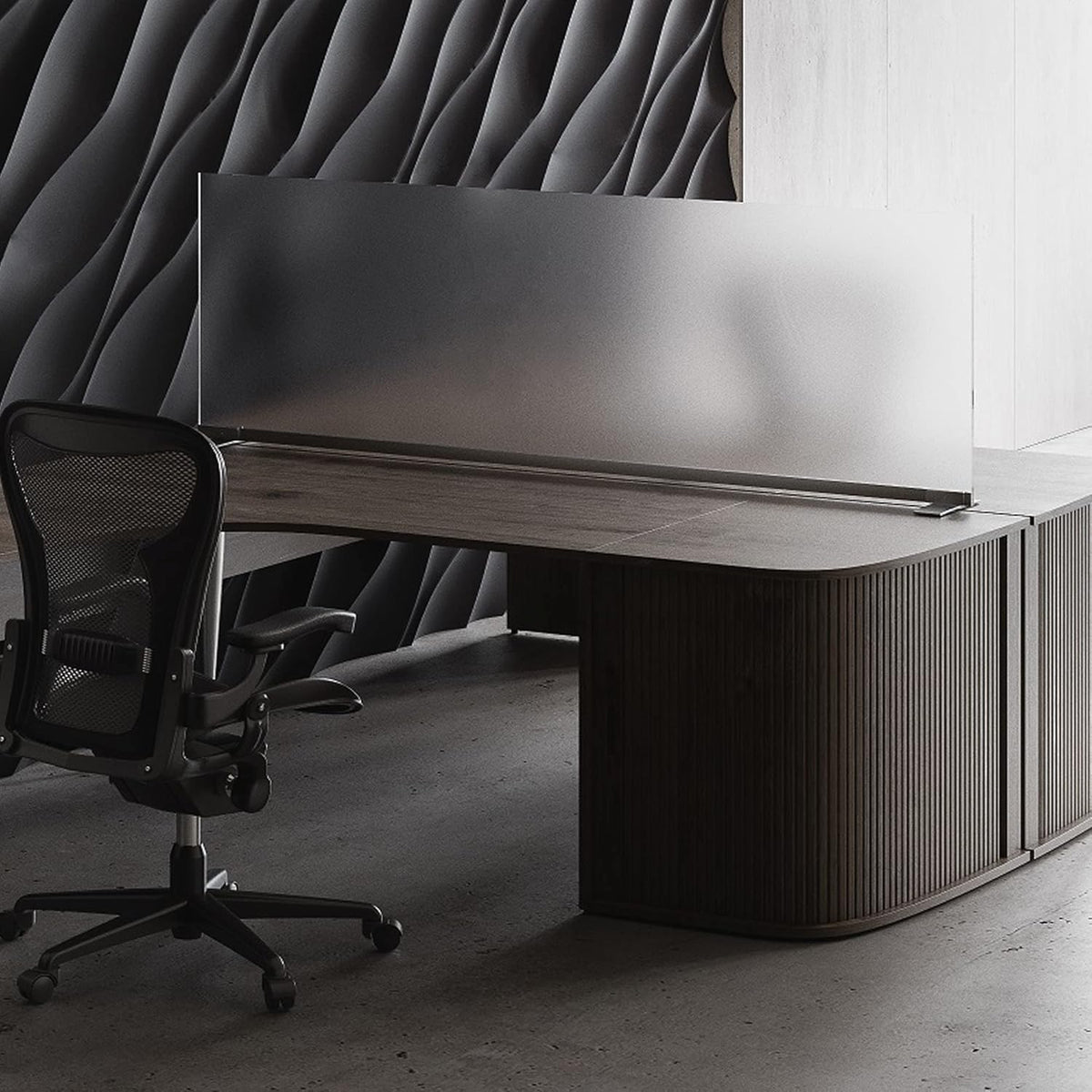 OBEX Acrylic Free Standing Screen, Divider for Desk Privacy Home & Office Partitions for Table Top Workstation, Portable Cubicle Panel for Work, 12" x 60", Frosted