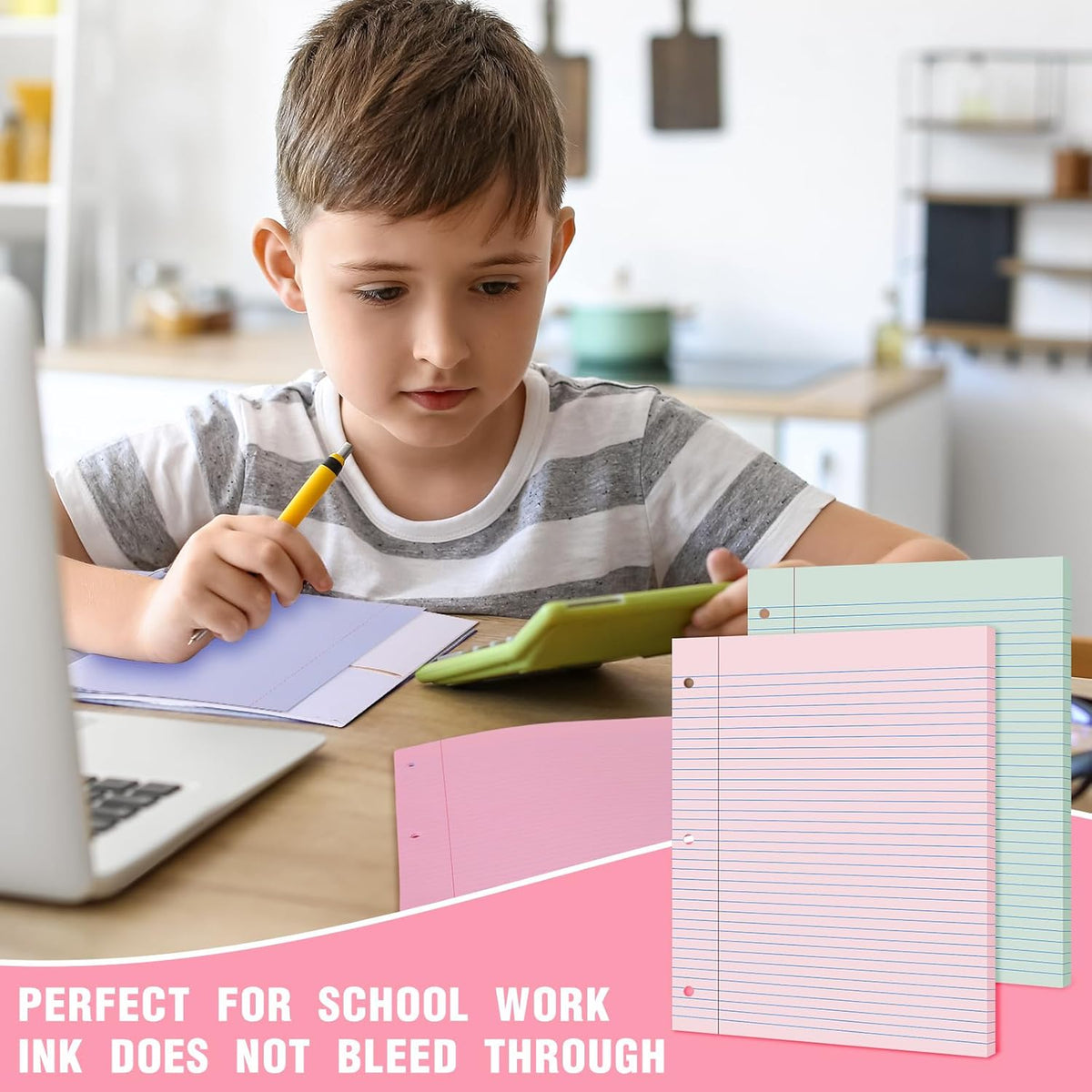 PerKoop 600 Sheets Colored Loose Leaf Paper 8.5" x 11" college ruled Lined 3 Hole Punched notebook Filler Paper for 3 Ring Binders Office School Supplies (Fantasy Color)