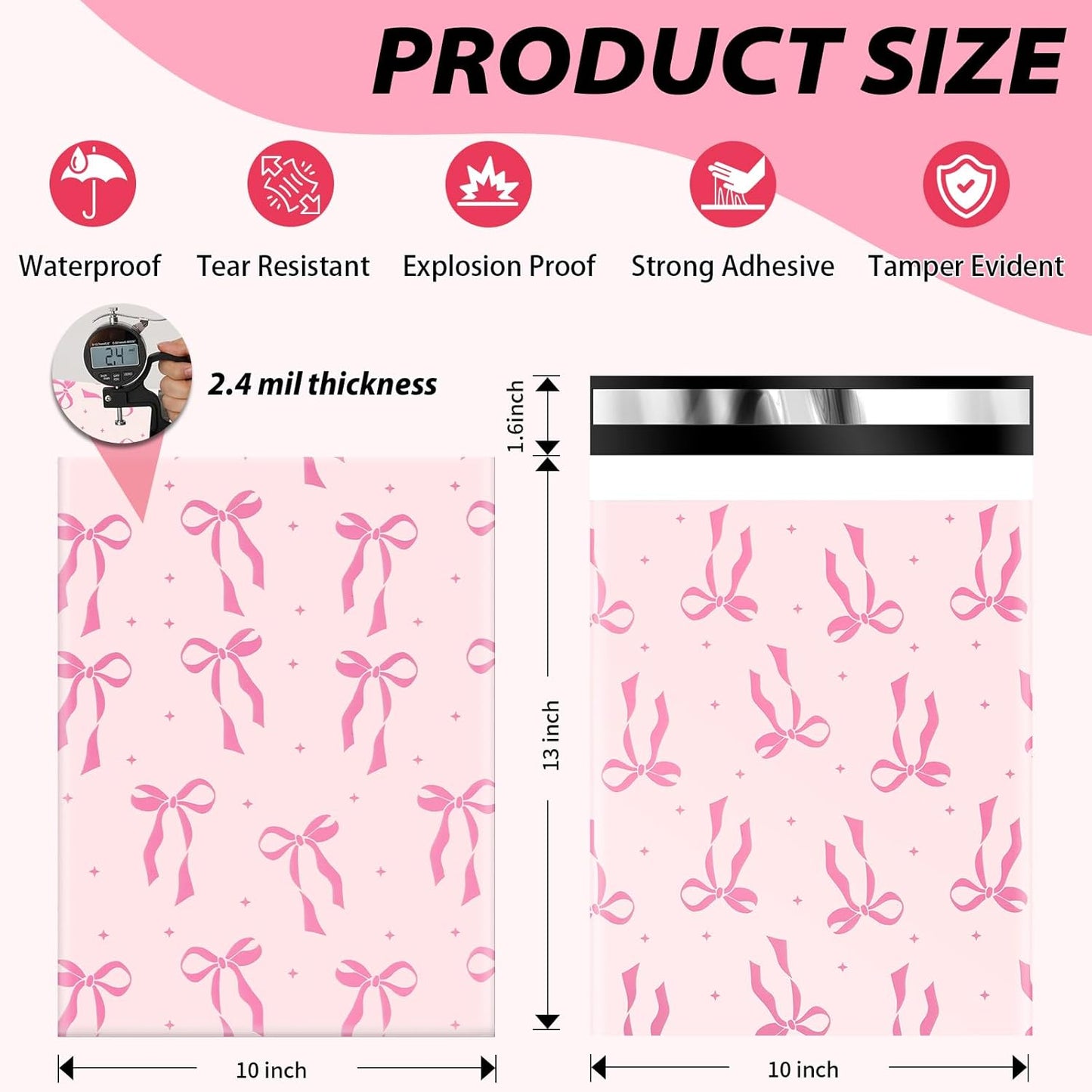 Oududianzi Poly Mailers 10x13, 100PCS Shipping Bags, Self-Sealing Mailers Poly Bags, Mailing Envelopes Bulk, Polymailers Packaging Bags for Online and offline Small Bussiness