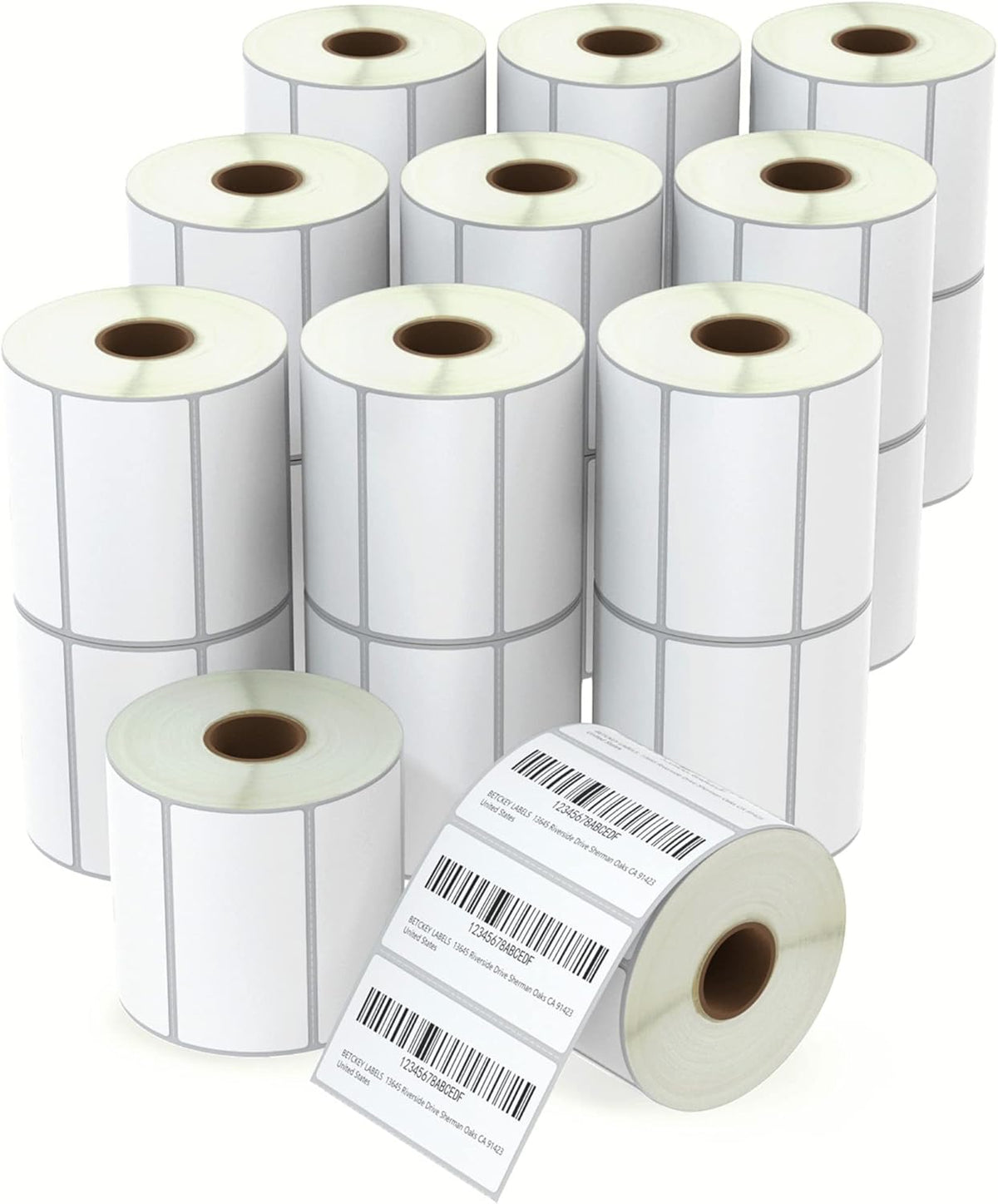 BETCKEY - 3" x 1.5" (76 mm x 38 mm) Barcode Shipping & Address Labels Compatible with Zebra & Rollo Label Printer,Premium Adhesive & Perforated [20 Rolls, 19000 Labels]